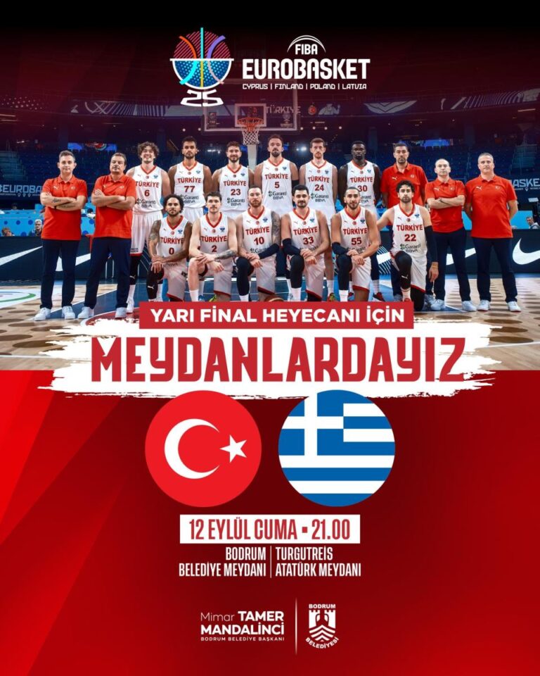 A Milli Basketbol Takiminin Yunanistan Maci Bodrumda Dev Ekranlardan Yayinlanacak